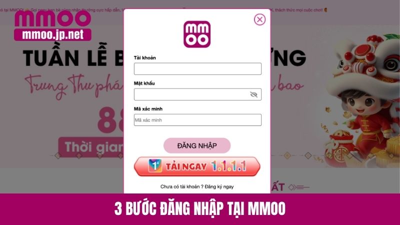 3 bước đăng nhập tại MMOO